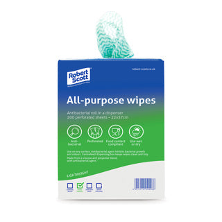 All Purpose Anti Bac Cloth In Dispenser 22x37cm Roll 200