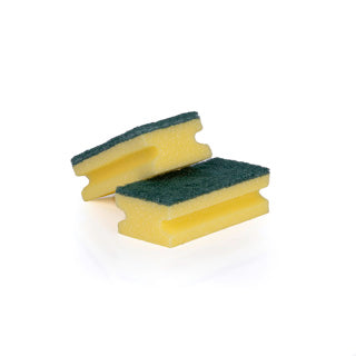 Finger Gripped Sponge Scourer 13x7x4cm - Green