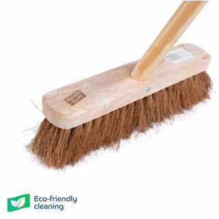 Wooden Flat Broom Soft Bristle 11.5" With 47" Handle