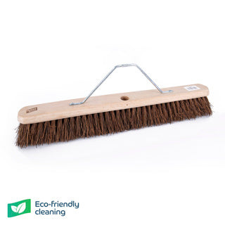 Wooden Platform Broom Only Stiff Bristle With Hole & Metal Stay 24"