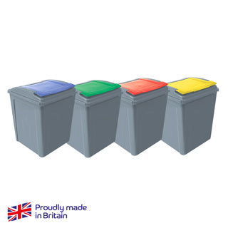 Eco Waste Recycling Bin With Coloured Lid 50 Litre