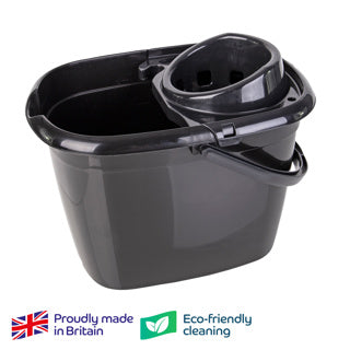 Recycled Black Great British Bucket & Wringer 14Ltr