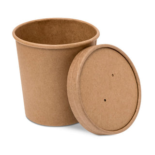 Pack Of 250 Paper Soup Cup+Lid (453ml/16oz)