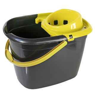 Recycled Great British Bucket and Yellow Wringer 14 Litre