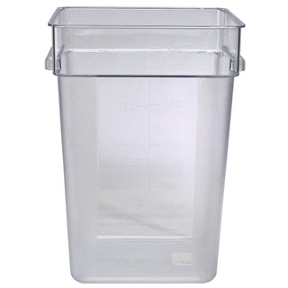 Plastic-Polycarbonate Square Container 1.9L–20.9L – Clear Food Storage Boxes with Litre Markings for Kitchen & Catering Use