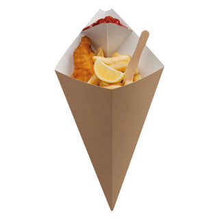 Pack Of 500 Small Kraft Cone with Dip Corner