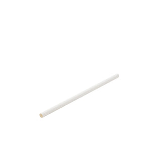 Pack Of 250 140mm 6mm Bore Paper Cocktail Sip Straws All White