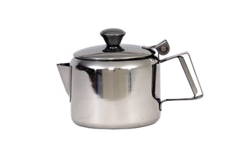 Stainless Steel Mirror Finish 100oz/ 3 Litres Tea Pot - Hinged Lid And Strainer Spout - Perfect for Tea and Coffee