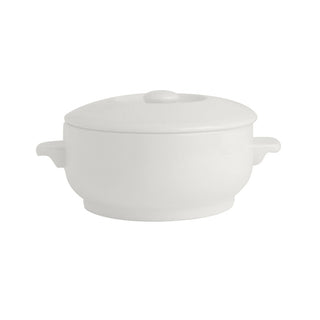 Simplicity White Casserole Bowl With Lid 42.5cl / 15oz - Pack of 6