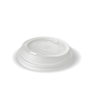 Pack Of 1000 6/8oz White Bioplastic Coffee Cup Lids