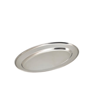 Stainless Steel Oval Flat 20–40.5cm – Polished Metal Serving Trays for Food Display & Catering Service