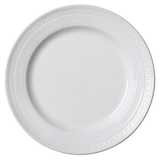 Bead Accent White Porcelain Plate - Various Sizes & Packs Available