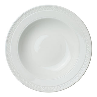 Bead Accent White Porcelain Rimmed Bowl 28.5cm (11 1/4") - Box of 6