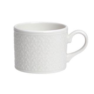 Bead Accent White Porcelain Cup - Various Sizes Available - Pack of 12
