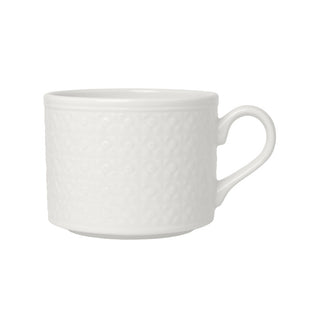 Bead Accent White Porcelain Cup - Various Sizes Available - Pack of 12