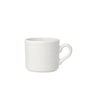 Bead Accent White Porcelain Cup - Various Sizes Available - Pack of 12