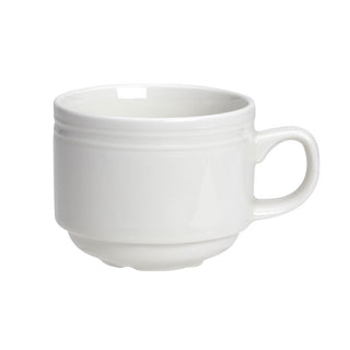 Bead White Porcelain Stacking Cup - Various Sizes Available - Pack of 12