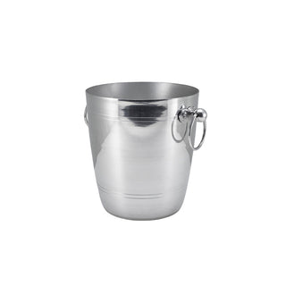 Aluminium 5L Drinks Ice Cool Bucket with Rings Handles - Great for Parties, BBQs and Bars Cooling Wine Bottles, Champagne