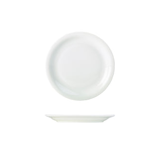 Porcelain Narrow Rim Plate White Vitrified Dining & Serving Tableware Pack of 6 Various Size Availble
