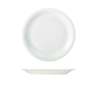 Porcelain Narrow Rim Plate White Vitrified Dining & Serving Tableware Pack of 6 Various Size Availble