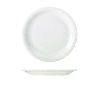 Porcelain Narrow Rim Plate White Vitrified Dining & Serving Tableware Pack of 6 Various Size Availble
