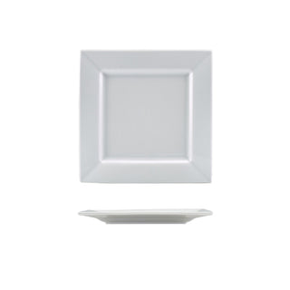 White Porcelain Square Plate for Catering & Food Service, 18cm (7.25"), Fully Vitrified, Pack of 6