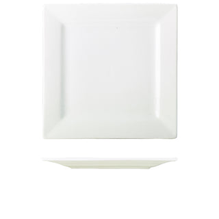 Porcelain Square Plate – White Vitrified Modern Dining & Serving Tableware Various Sizes Pack of 6