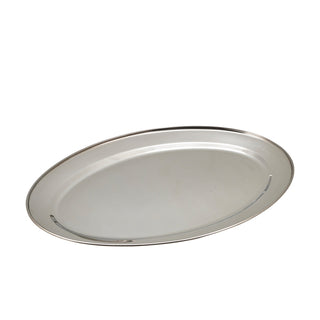 Stainless Steel Oval Flat 46–60cm – Mirror Finish Catering Platters for Buffet & Food Presentation