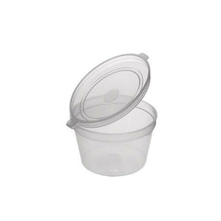 Pack of 1000 Clear Recyclable Portion Pots with Hinged Lid 1oz