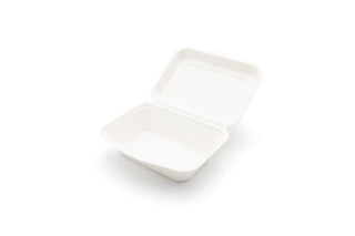 Pack Of 400 Bagasse Clamshell Biodegradable (127x178mm/5x7") 600ml