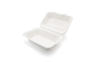 Pack Of 250 Bagasse Clamshell Biodegradable (229x152mm/9x6")