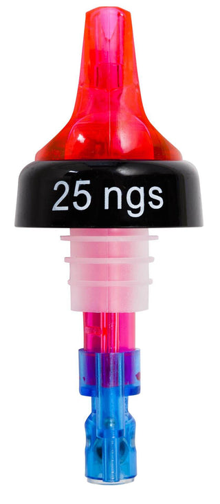 Pack of 12 Quick Shot 25NGS* Measured Pourer Red