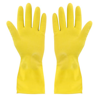 Pack of 12 Yellow Rubber Gloves