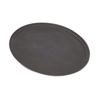 Gengrip Fibreglass Oval Tray Black 58.5x78.7cm Pack of 1 Fibreglass durable serving tray perfect for restaurant bar catering service use