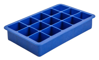 15 Cavity Blue Silicone Ice Cube Mould 1.25" Square