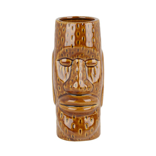 Brown Ceramic Easter Islander Tiki Mug - 450ml