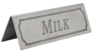 Milk Table Sign Stainless Steel