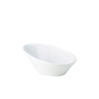Oval Sloping Bowl 16cm/21cm Pack of 6 Porcelain Deep White Serving Bowl 33cl/63cl for Restaurant Use