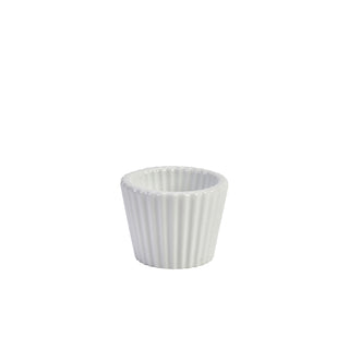 White Porcelain Fluted Ramekin for Catering & Food Service, 5.8×4.5cm (4.5cl / 1.5oz), Pack of 12