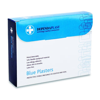 Pack of 100 Blue Detectable Plasters 75mm x 25mm