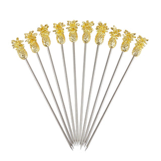 Pack of 10 Gold Plated Pineapple Garnish Pick
