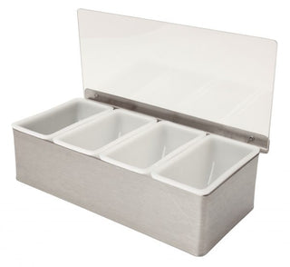 Stainless Steel Condiment Holder 4 Compartment