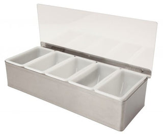 Stainless Steel Condiment Holder 5 Compartment