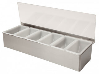 Stainless Steel Condiment Holder 6 Compartment