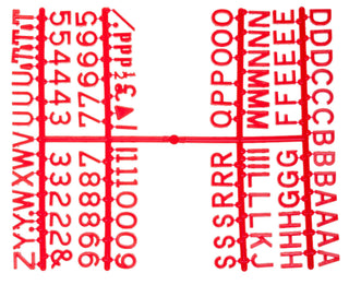 Pack of 6 Red Letter Set 1/2 Inch 660 Characters