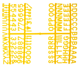 Pack of 6 Yellow Letter Set 1/2 Inch 660 Characters