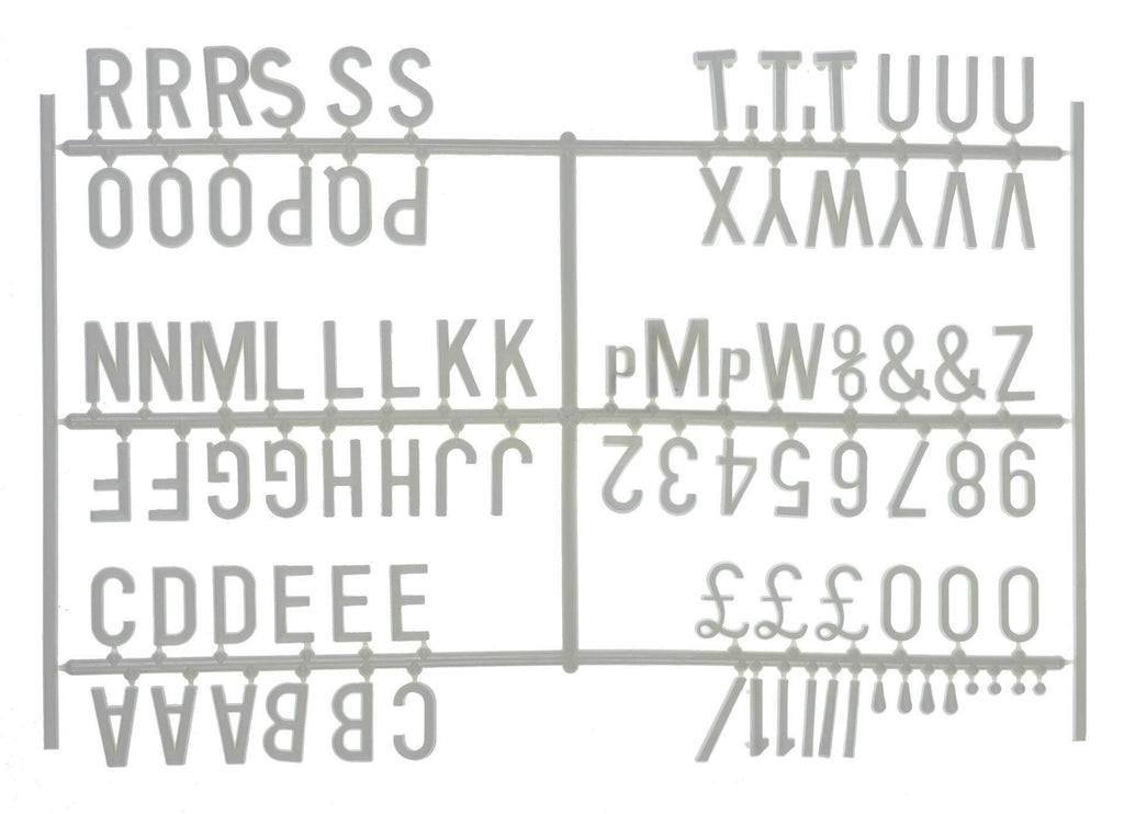 Pack of 6 ¾” Letter Set in White | 540 Characters – UKCS Group