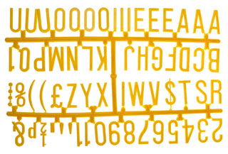Pack of 6 Yellow Letter Set 1 & 1/4 Inch 390 characters
