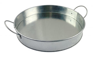 12″ Round Serving Platter Galvanised Tin