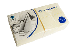 Pack Of 2000 Devon Cream 2ply 8 Fold Dinner Napkins 40cm x 40cm